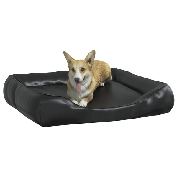 vidaXL Dog Bed Black 80x68x23 cm Faux Leather