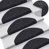 vidaXL Stair Mats Self-adhesive 15 pcs 65x21x4 cm Black Half Round Large