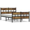 vidaXL Metal Bed Frame without Mattress Smoked Oak 120x200 cm
