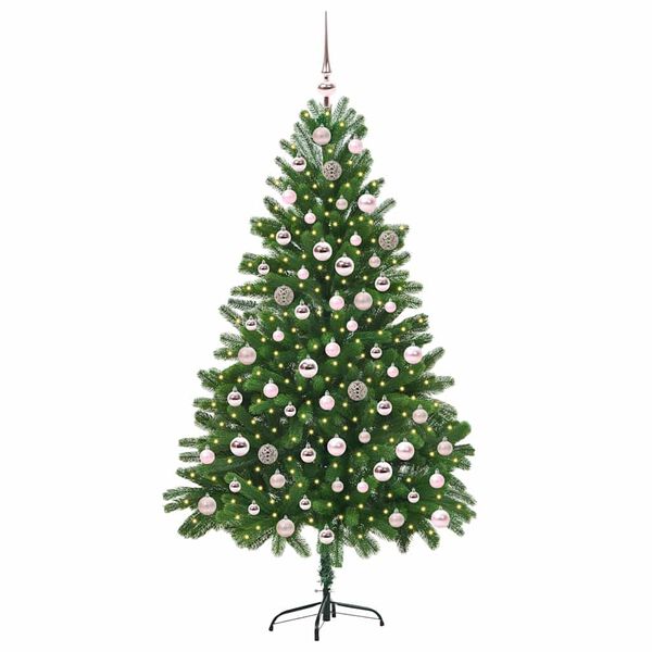 vidaXL Christmas Tree with 300 LEDs with Stand Green 210 cm PE