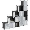 vidaXL Storage Cube Organiser with 15 Cubes and Doors Black PP
