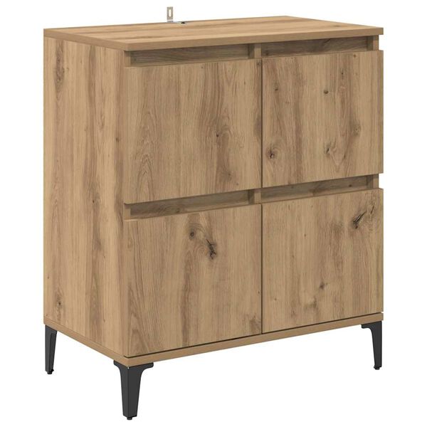 vidaXL Sideboard Artisan Oak 60 x 35 x 70 cm Engineered Wood and Iron