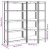 vidaXL 2 Piece 5-Layer Shelves Set Blue Steel&Engineered Wood
