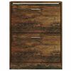 vidaXL Shoe Cabinet Smoked Oak 63x24x81 cm Engineered Wood