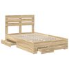 vidaXL Bed Frame with Drawer with Headboard Manual Engineered Wood