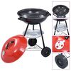 vidaXL Portable XXL Charcoal Kettle BBQ Grill with Wheels 44 cm