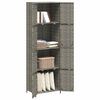 vidaXL Garden Storage Cabinet Grey 59x40x180 cm Poly Rattan