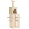 vidaXL Cat Tree with Sisal Scratching Posts Cream 180 cm