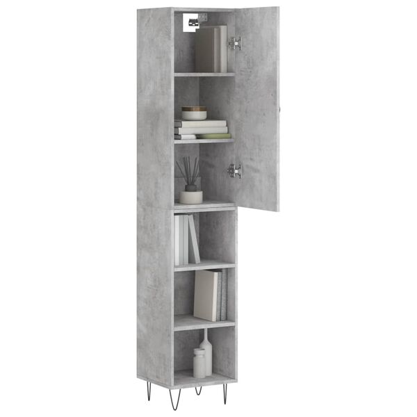 vidaXL Highboard Concrete Grey 34.5x34x180 cm Engineered Wood