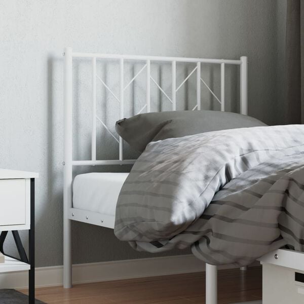 vidaXL Metal Replace Headboard White 80 cm