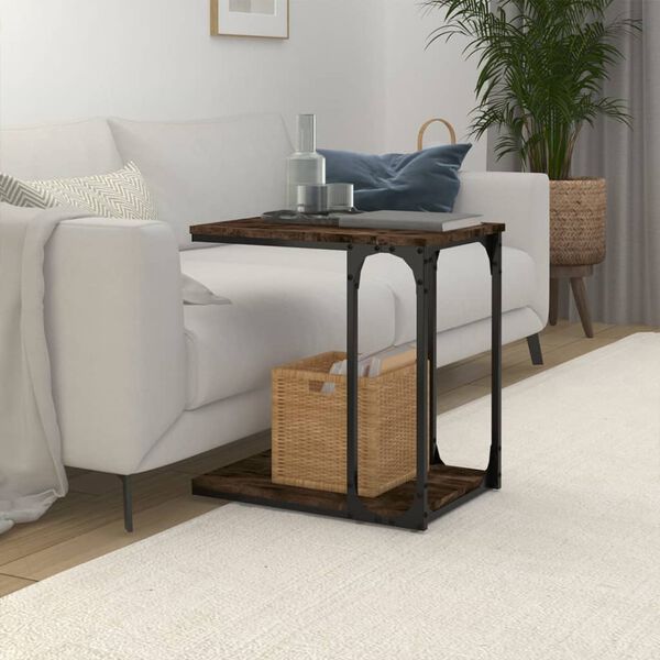 vidaXL Side Table Smoked Oak 50x35x52 cm Engineered Wood