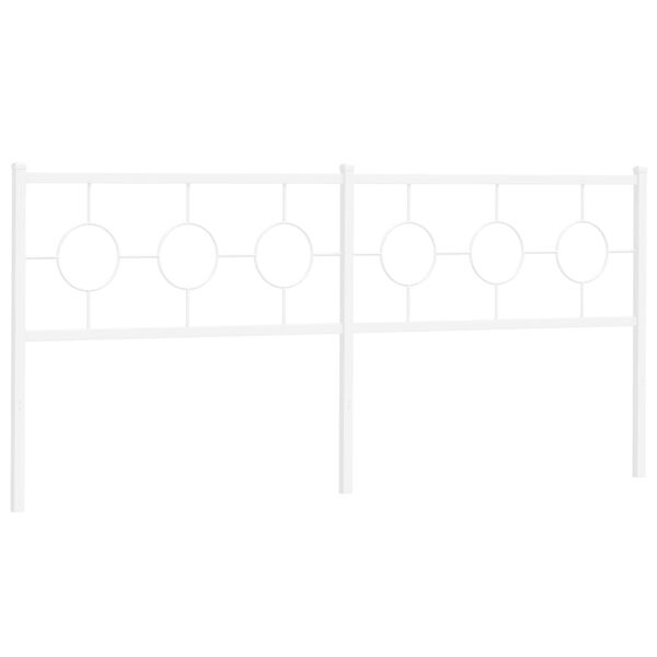 vidaXL Metal Headboard White 200 cm