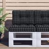 vidaXL Pallet Cushion Black Check Pattern 60x40x12 cm Fabric