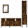 vidaXL 4 Piece Bathroom Furniture Set Smoked Oak Engineered Wood