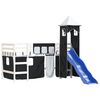 vidaXL Kids' Loft Bed with Tower without Mattress White&Black 90x190cm