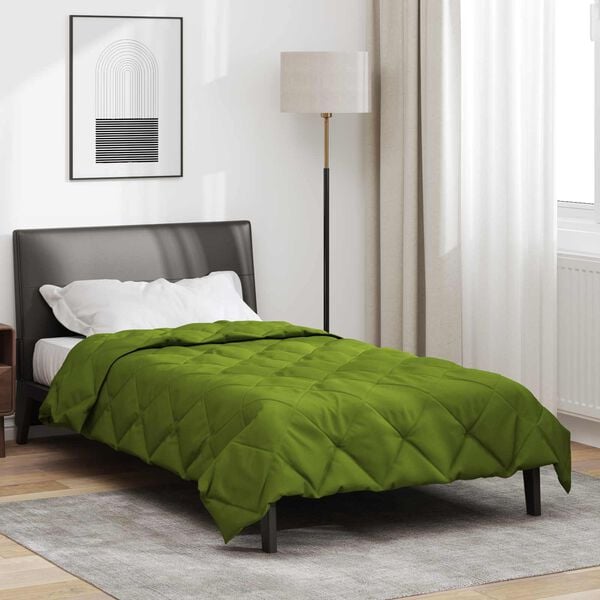 vidaXL Summer Duvet Green 220 x 135 cm Microfiber