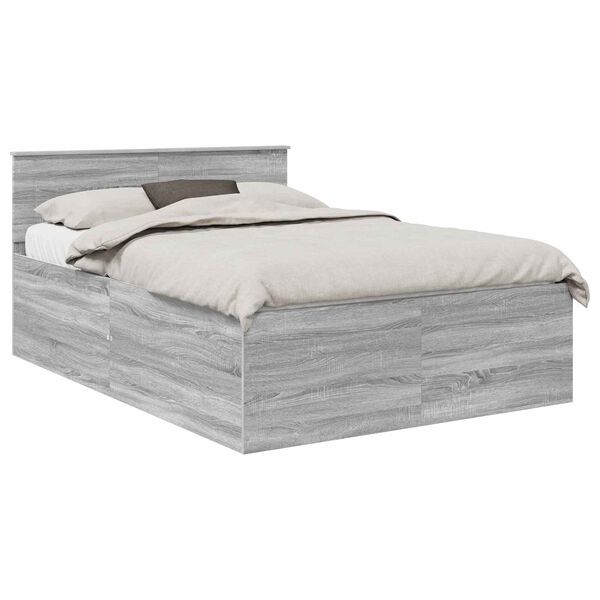 vidaXL Bed Frame Grey Sonoma 160 x 200 cm Engineered Wood