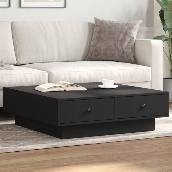 vidaXL Coffee Table Black 90x90x28 cm Engineered Wood