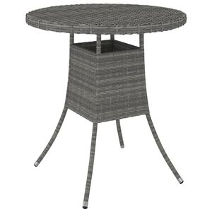 vidaXL Garden Table Grey 70x70x73 cm Poly Rattan