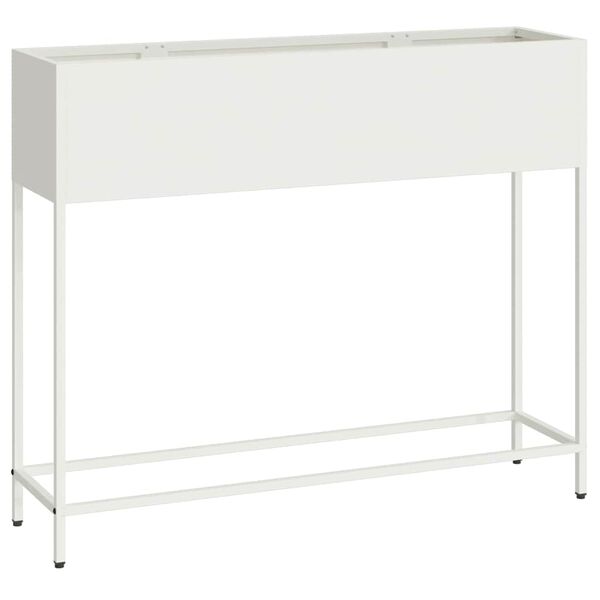 vidaXL Raised Garden Planter White 100 x 26 x 82 cm Steel