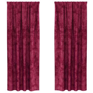 vidaXL Velvet Curtains 2 pcs Wine red 245 x 140 cm Velvet