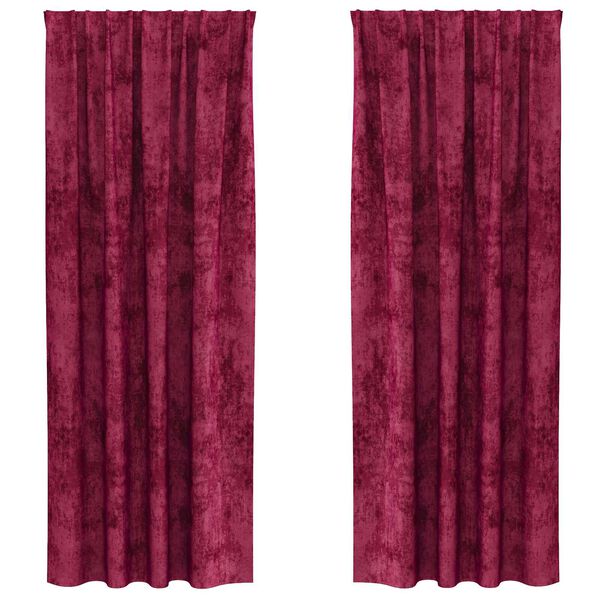 vidaXL Velvet Curtains 2 pcs Wine red 245 x 140 cm Velvet