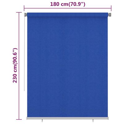 vidaXL Outdoor Roller Blind 180x230 cm Blue HDPE