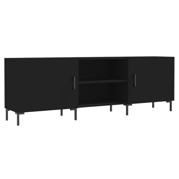 vidaXL TV Cabinet Black 150x30x50 cm Engineered Wood