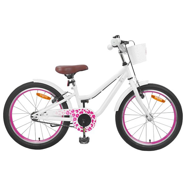 vidaXL Kids Bike 18'' for 5-7 Years Old White