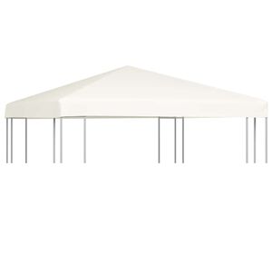 vidaXL Gazebo Top Cover 310 g/m&sup2; 3x3 m Cream White