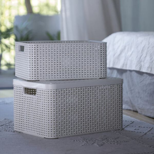 Curver Storage Box with Lid Style L 30L Creamy White