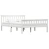 vidaXL Bed Frame without Mattress White Solid Pine Wood 140x200 cm