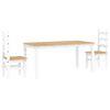 vidaXL 3 Piece Dining Set PANAMA White Solid Wood Pine