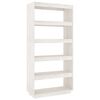 vidaXL Book Cabinet/Room Divider White 80x35x167 cm Solid Pinewood