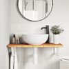 vidaXL Basin Shelf Wall Mounted Steel and Solid Wood Oak