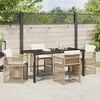 vidaXL Garden Dining Set 5 pcs Beige Poly Rattan