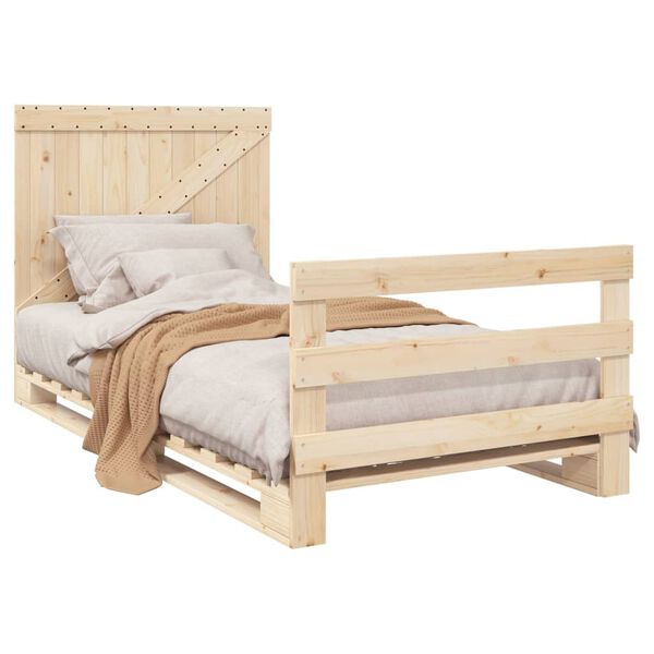 vidaXL Bed Frame without Mattress with Headboard 100x200 cm Solid Wood