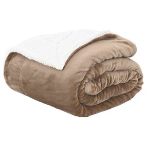 vidaXL Throw Blanket Camel 130 x 150 cm Fleece