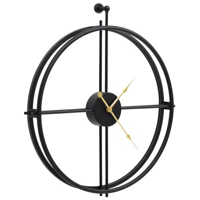 vidaXL Wall Clock Black 52 cm Iron
