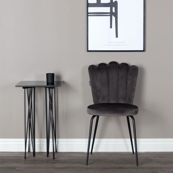 Venture Home Dining Chairs 2 pcs Limhamn Velvet Black and Grey