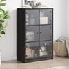 vidaXL Highboard with Doors Black 68x37x109 cm Engineered Wood