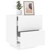 vidaXL Bedside Cabinet with LED Lights White Engineered Wood