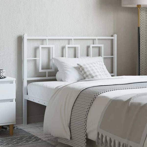 vidaXL Metal Replace Headboard White 107 cm