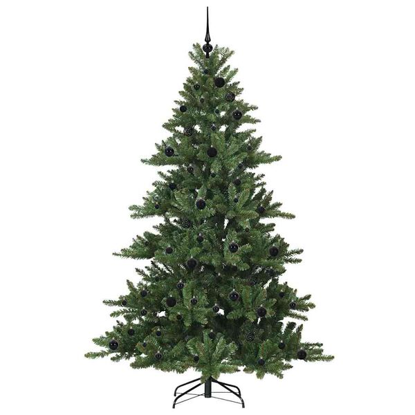 vidaXL Artificial Hinged Christmas Tree Green 210 cm PVC and Steel