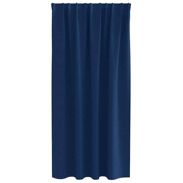 vidaXL Blackout Curtains with Rings 2 pcs Dark Blue 175 x 140 cm