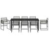 vidaXL Garden Dining Set 9 pcs Black Powder-Coated Steel