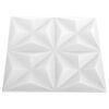 vidaXL 3D Wall Panels 12 pcs 50x50 cm Origami White 3 m&sup2;