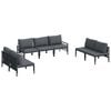 vidaXL Garden Sofa Set 7 pcs Black Steel