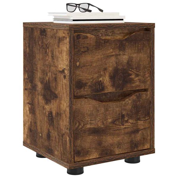 vidaXL Bedside Tables with Drawer 2 pcs Smoked Oak 30.5 x 30 x 43 cm