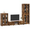 vidaXL TV Cabinet Set with Drawer with Door Smoked Oak Engineered Wood